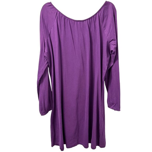 Take Two Clothing Co. Purple Boho Tunic Dress Long Sleeve With Embroidery Sz 18 - Picture 9 of 11